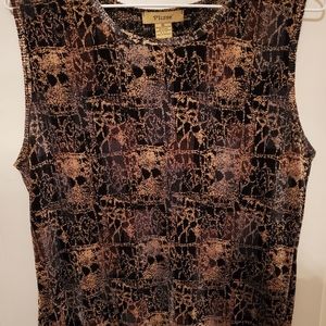 XL Brown Patterned Tank Top